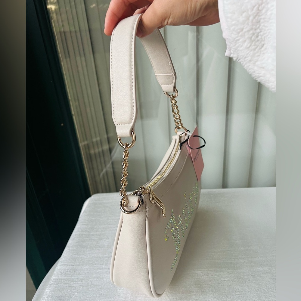 Juicy Couture Obsession Shoulder Bag - Angel White with Rhinestone Logo NWT - Picture 3 of 10